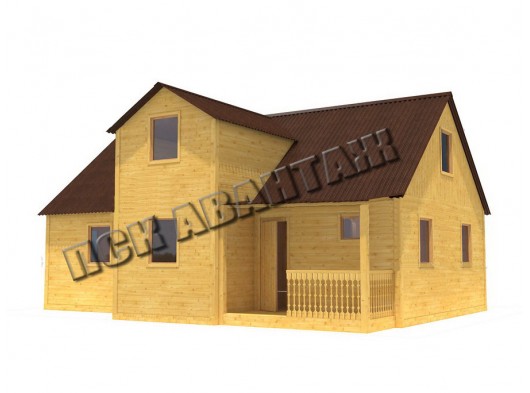 Дачный брусовой дом БД-05 (7,5 x 10,3) «Терем»